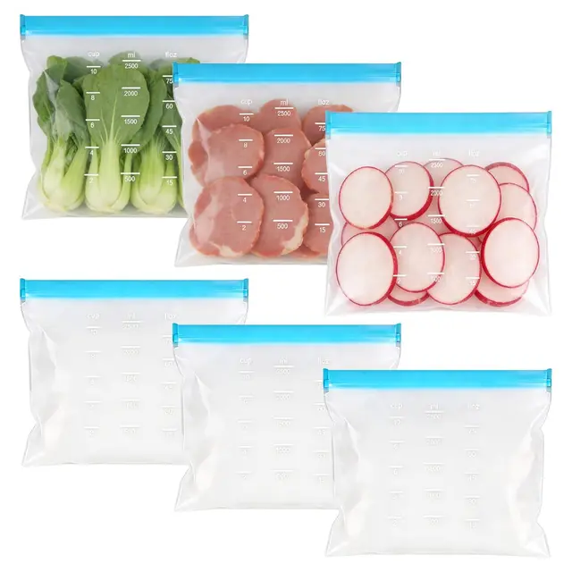 KineticKraft Bolsas de Silicona Reutilizables Pack 6