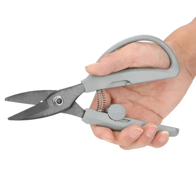 HERCHR Tijeras Hojalata Acero Carbono 0.8mm, Cortador Cable de Hierro 3mm, Cizalla Resistente para Chapa Metálica y Electricidad