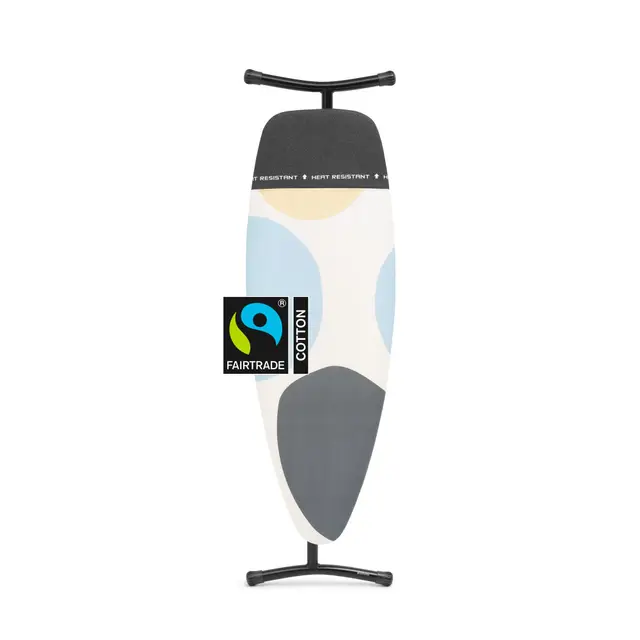 Brabantia - Mesa de Planchar D - para Plancha y Generador de Vapor - Universal Ajustable - No se Desliza y No Araña - área de Apoyo Resistente - Plegable - Spring Bubbles - 135x45 cm