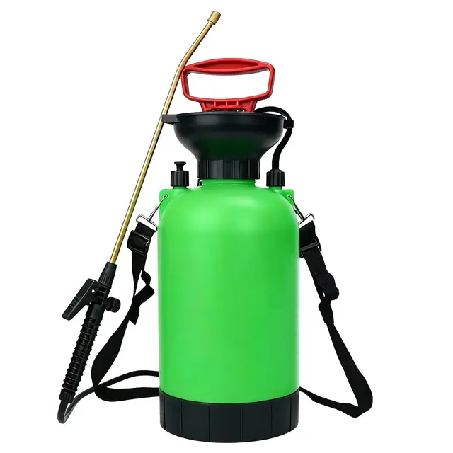 HYCHIKA Pulverizador a Presión 5L, Sulfatadora Manual 5 litros, Mochila Fumigadora Pulverizador Plantas, Lanza de Acero Inoxidable, Boquillas Regulables, para Riego de Plantas y Cuidado del Jardín