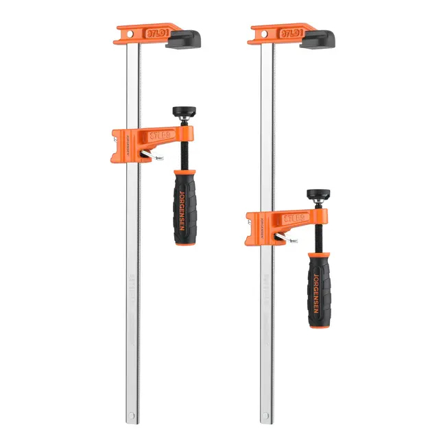 JORGENSEN 2 piezas Juego de Sargento de Barra Profesionales para Carpintería de 300mm, Sargentos Carpintero Profundidad de Garganta 60 mm, Sargento de Madera de Liberación Rápida