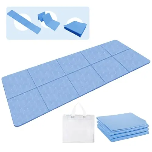 Esterilla de Yoga, Esterilla de Yoga Plegable, 183 x 61 x 0,4 cm, Esterilla de Yoga de Viaje Antideslizante, Esterilla de Fitness Portátil con Bolsa de Transporte