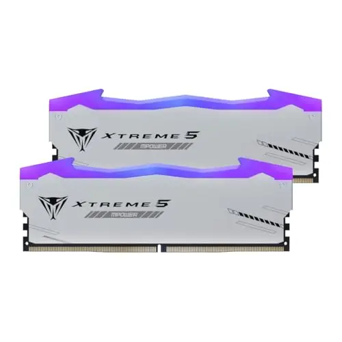 Patriot Viper Xtreme 5 MPOWER DDR5 RGB RAM 32GB (2X16GB) 6000MT/s CL30 UDIMM Desktop Gaming Memory Kit - PVXR532G60C30KM