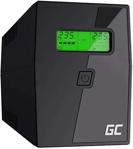 Green Cell SAI Sistema de alimentación ininterrumpida UPS Potencia 600-999VA (360W) 230V Fuente de alimentación Continua Line Interactive senoidal AVR USB/RJ11 2X Schuko Tomas con Pantalla LCD