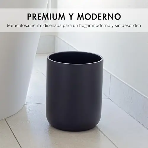 yew design papelera redonda 13l negro