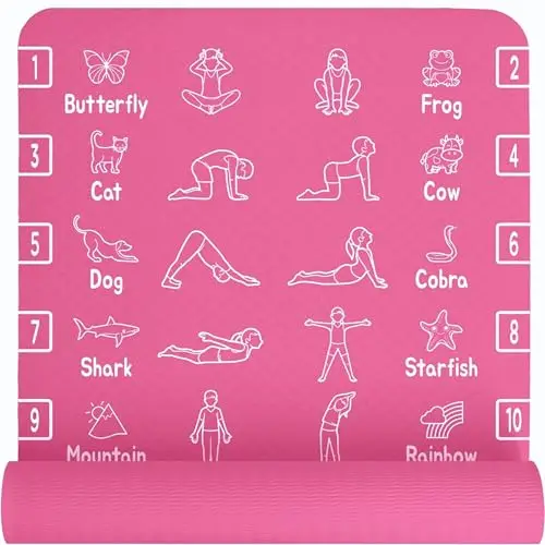 Plyopic Esterilla de Yoga para Niños – Colchoneta de Ejercicio TPE Ligera y Antideslizante - 6mm. Estera Ideal para Niños Pequeños y Niños (3 a 12 Años)