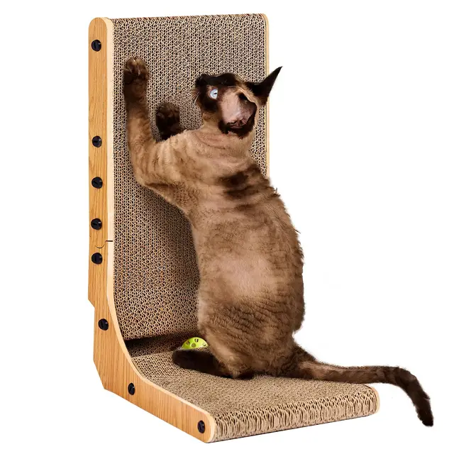 EHEYCIGA Rascador para Gatos 48 cm, Rascador Vertical para Gatos de Interior, Hecho de cartón Corrugado Duradero, Incluye Juguete de Pelota, Tamaño Mediano