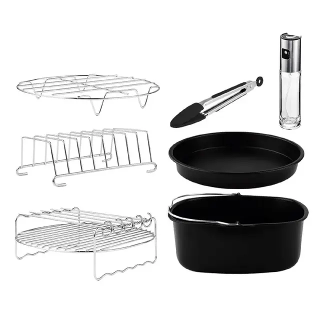Cecotec Kit de Accesorios para Freidora sin Aceite de 5 a 6,5 L Cecofry Pack Accessories. 8 Accesorios, Revestimiento Antiadherente, Aptos para Lavavajillas, BPA-free