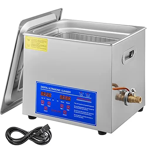 Limpiador Ultrasónico 10L, 240W Limpiador Ultrasonidos Profesional de Acero Inoxidable, Máquina de Ultrasonido con Temporizador Digital, Temperatura Ajustable, para Joyas, Relojes