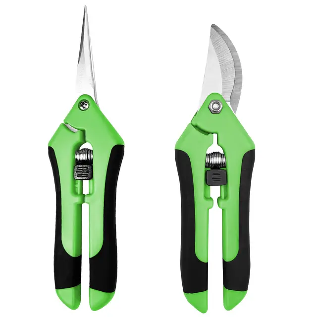 Chiluxendo 2 Piezas Tijeras de Podar de Mano, Tesoura de Podar Ergonómicas, Tijera Jardineria, Tijeras Poda Fuertes para Jardín, Tijeras de Jardinería de Calidad,Pruning Shears con Cierre de Seguridad