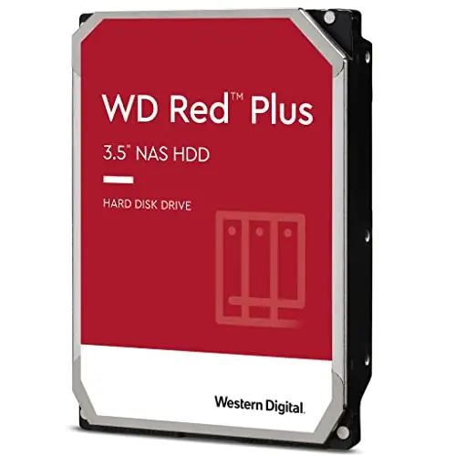 WD Red Plus NAS de 3,5" y 12 TB Disco Duro Interno - Clase de 7200 r. p. m, SATA de 6 GB/s, CMR y caché de 256 MB