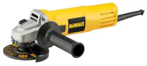 DEWALT DWE4117-QS - Amoladora angular 950W, 125 mm, Arranque suave y protección de reinicio, Incluye protector de seguridad, Mango adicional y accesorios