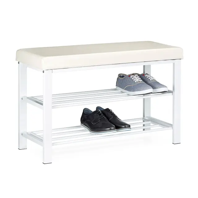 relaxdays banco zapatero blanco 2 pisos