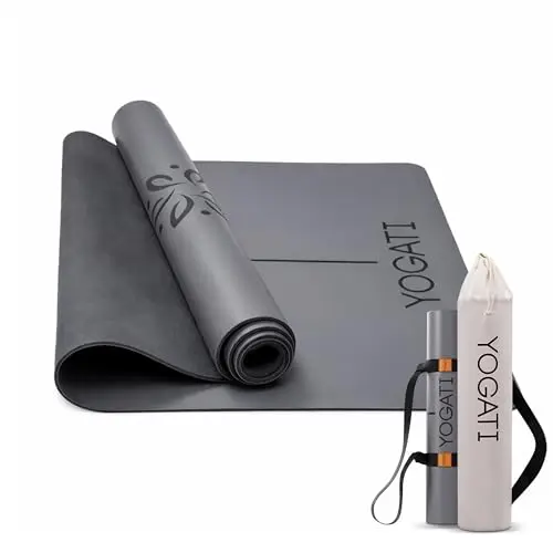 YOGATI® Esterilla Yoga Antideslizante de Caucho Natural | Esterilla Fitness para mujeres y hombres | Yoga Mat ideal para Pilates, ejercicios y deportes de suelo | Colchoneta Yoga con bolsa y correa