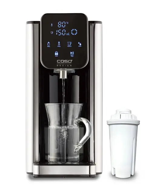 CASO HW 660 - dispensador de agua caliente 2,7L - hervidor de agua electrico - Agua caliente en segundos - temperatura 40°C a 100°C - 7 cantidades de salida - Filtro Antical y Anti Impurezas
