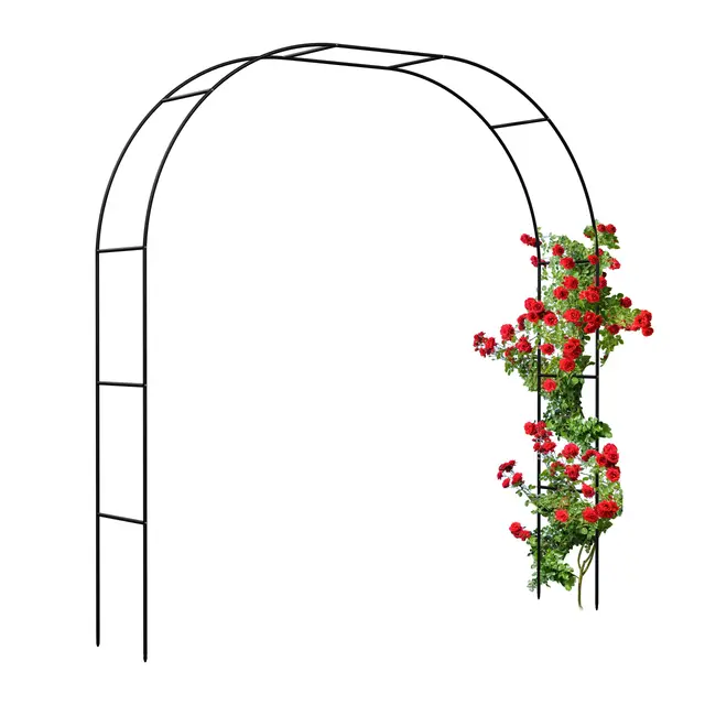 Relaxdays Arco Jardín Metálico, Soporte Rosas Trepadoras, Diseño Moderno, 235 o 180 cm, Tutor Plantas Enredaderas, Negro