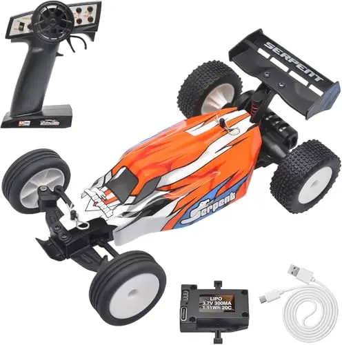Serpent 1/24 Mini RC RTR, 2,4 GHz, Coche teledirigido con giroscopio, vehículo Todoterreno de Alto Rendimiento, Incluye 1 batería y Cable de Carga USB (430001)