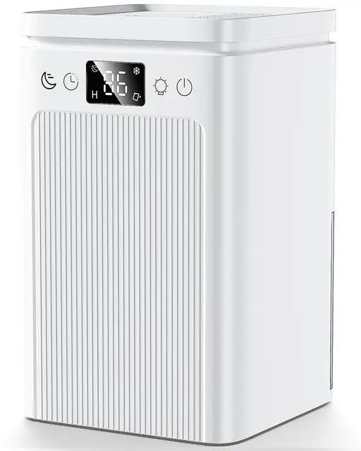 Deshumidificador 2.2L,Deshumidificadores Eléctrico, Silencioso≤35dB,Portátil,Temporizador de 2-12 Horas y luz LED de 7 Colores, Apagado Automático,Ideal para Baño, Armario(blanco)
