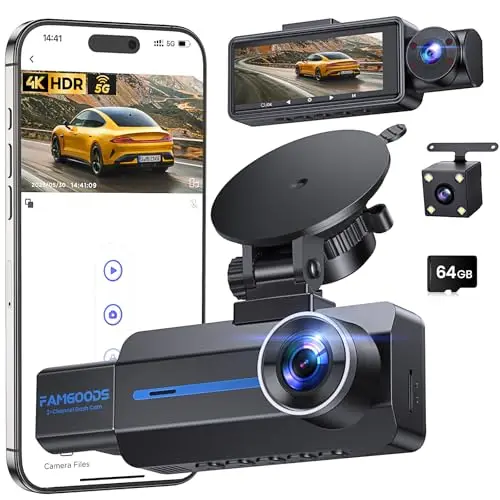 famgoods dashcam 4k triple canal