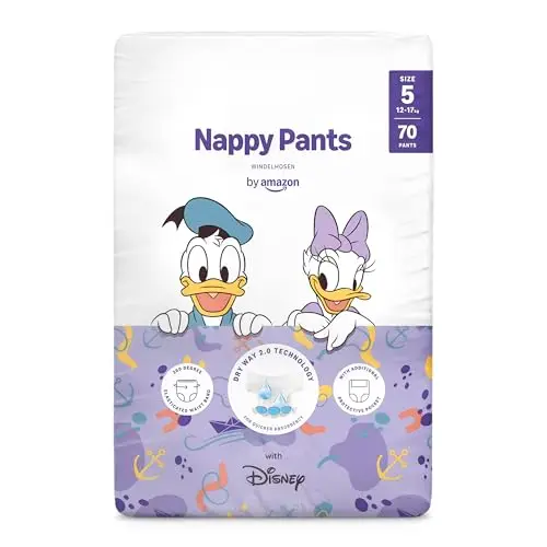 by Amazon pañales de aprendizaje Disney, talla 5 (de 12 a 17 kg), 70 unidades, blancos (anteriormente de la marca Mama Bear, mismo producto)