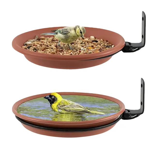 2 PCS Comedero y Bebedero Pajaros Silvestres Exterior 2 en 1, Bano para Pájaros, Montado Comedero Pajaros Exterior Colgante, Bird Feeder, Comedero para Colgar los Pájaros