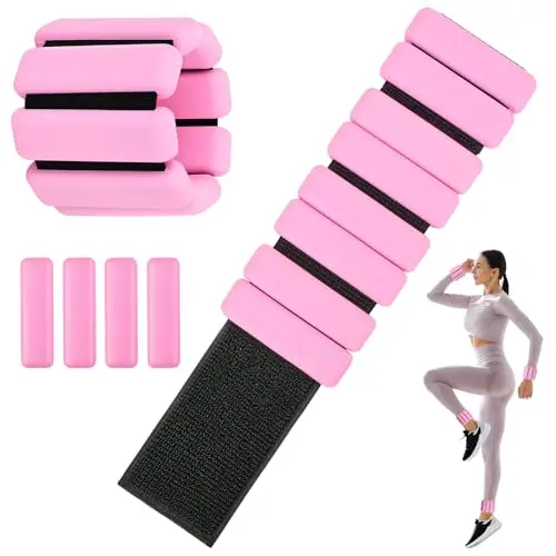 Pesas para Tobillos, Tobilleras con Peso, 2 Piezas (0,45 kg Cada Uno) Ankle Weights, Pesas Muñecas y Tobillos, para Yoga, Pilates, Correr, Natación, Aeróbicos, Entrenamiento de Fuerza