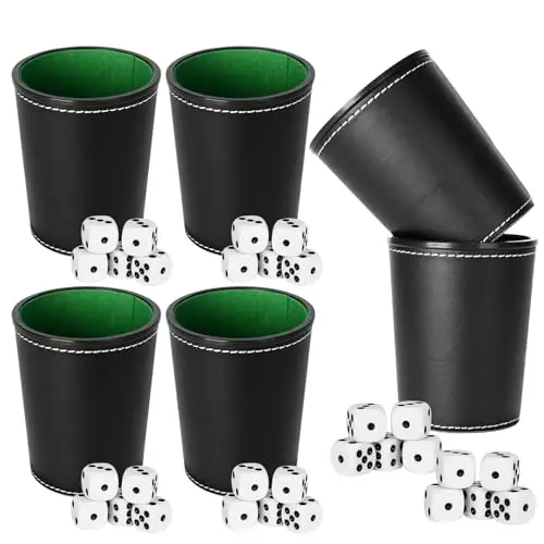 bucomtu tazas de dados cuero 6 piezas