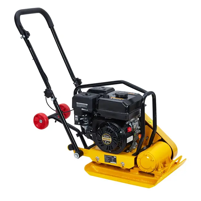 Compactador de placas, motor de gas de 7 HP 212 cc 5,600 VPM, fuerza de 4200 libras con placa de 22 x 16,9 pulgadas para pasarelas, patios, asfaltos y paisajismo