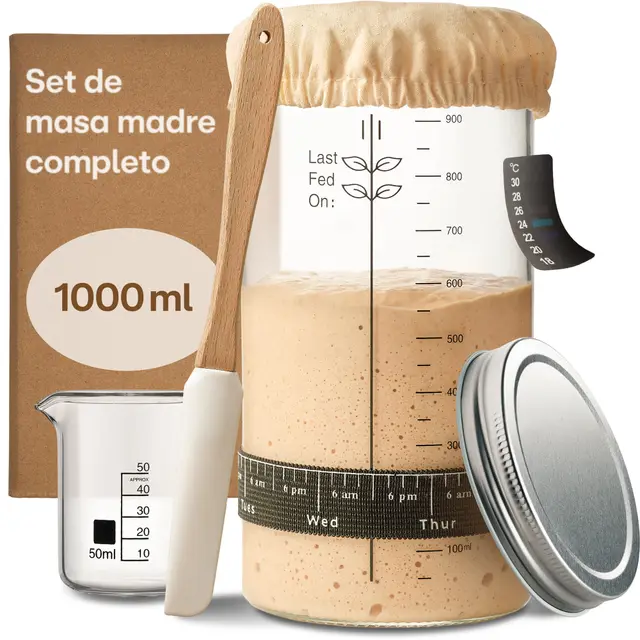 praknu kit masa madre vidrio 1000ml