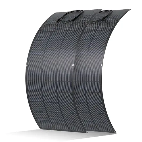 ECO-WORTHY Panel solar flexible 400W, material ETFE, 25% de alta conversión, 18 BB monocélula para balcón, autocaravana,caravana, barco, techo, camping, casa, yate, superficies irregulares