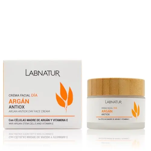 Labnatur Crema Facial Argán - Con Células Madre y Aceite de Argán, Karité y Vitamina E - Antioxidante - Aumenta la Firmeza y Revitaliza la Piel - Natural y Vegana - Fabricada en España - 50 ml