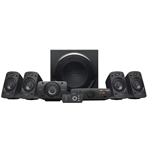 Logitech Z906 5.1 Sistema de Altavoces Sonido Envolvente THX, Certificado Dolby and DTS, 1000 W de Pico, Multi-Dispositivos, Entradas Audio Múltiples, Enchufe UK, PC, PS4, Xbox, TV - Negro