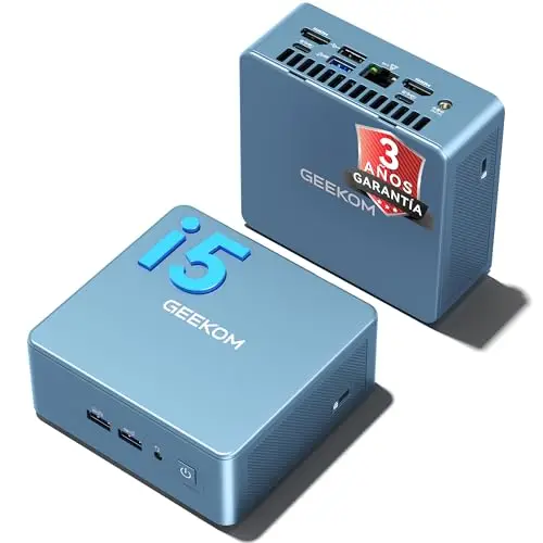 GEEKOM IT12 Mini PC con Intel Core i5-12450H, 16GB RAM(Ampliable, No LPDDR Bloqueada) y 512GB SSD(hasta 4TB), Lector SD, Windows 11 Pro, Garantía de 3 Años, 2×USB4.0, para Oficina/Control Industrial