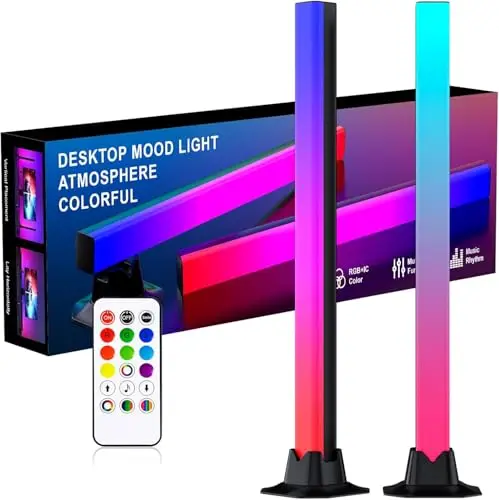 42CM Barra de Luz LED RGB Lámpara, Arco Iris Inteligente Torre de Iluminación Starter Kit con Mando a Distancia para PC, TV, Sala de Juegos y Copmuter Case