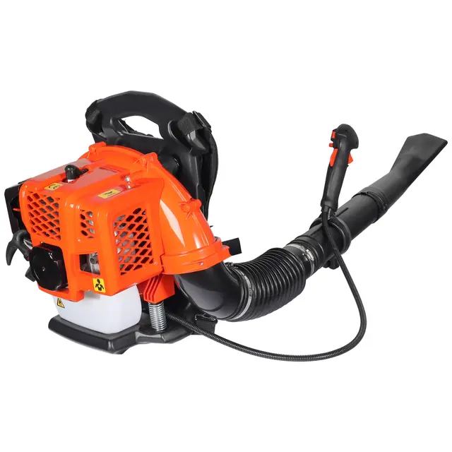 Wiltec Soplador de Hojas con Mochila a Gasolina 1,7 CV, Motor de 2 Tiempos, hasta 165,6 km/h, con Accesorios