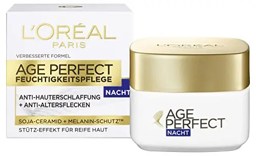 L 'Oreal Paris Cara Crema Age Perfect Humedad soja de esencia Cuidado Facial Noche 50 ml
