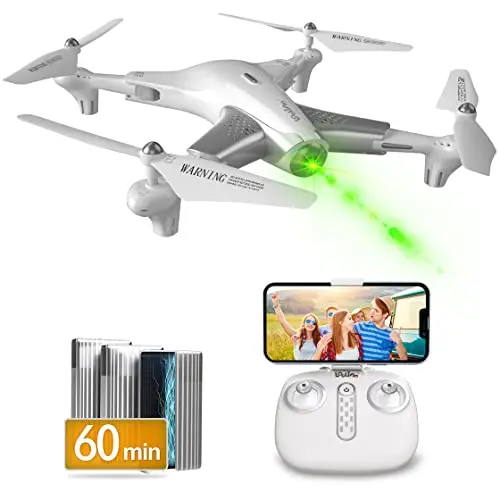 Loolinn | Dron Cuadricóptero con Cámara HD para Niños como Regalo- Tecnología de Posicionamiento de Flujo Óptico, Vuelo Estable, 60 Minutos de Tiempo de Vuelo, Tres Baterías (Regalo para los Niños)