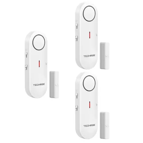 TechRise Sensor de Alarma de Puerta, 3 Ajustes de VolumenAlarma Inalámbrica con Timbre para Instalación Rápida para Casa/Hotel/Apartamento/Garaje (3 pcs)