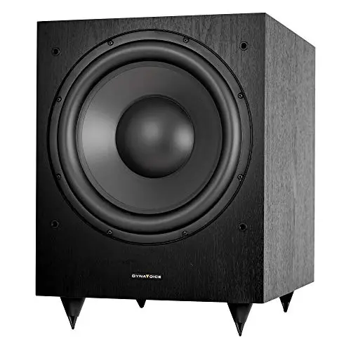 DYNAVOICE Magic MW-12 Negro Mate – Subwoofer Activo 12” 180W RMS (250W Máx.), Bass Reflex Inferior, Control de Fase y Low Pass | Entradas RCA y Alto Nivel | Home Cinema y HiFi