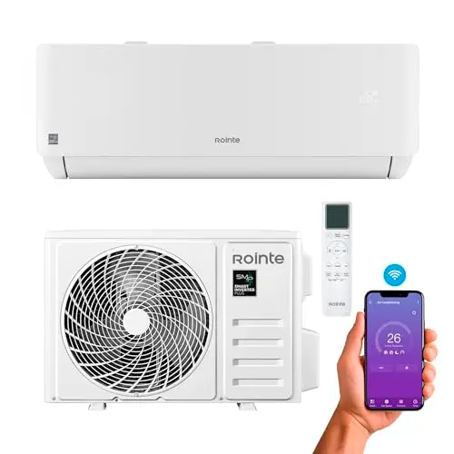 Rointe RX20 Split Aire acondicionado A+++ 2250 fg Blanco, Refrigeración y Calefacción, 9000 BTU, WIFI, Control Voz, Smart Inverter Plus, Bomba Calor, Clase A+++/A++, Deshumidificador, Refrigerante R32