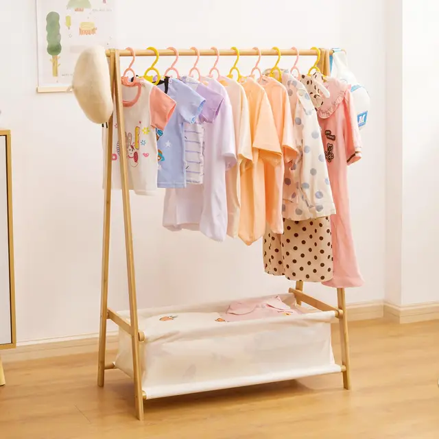 yorbay perchero infantil bambú con caja