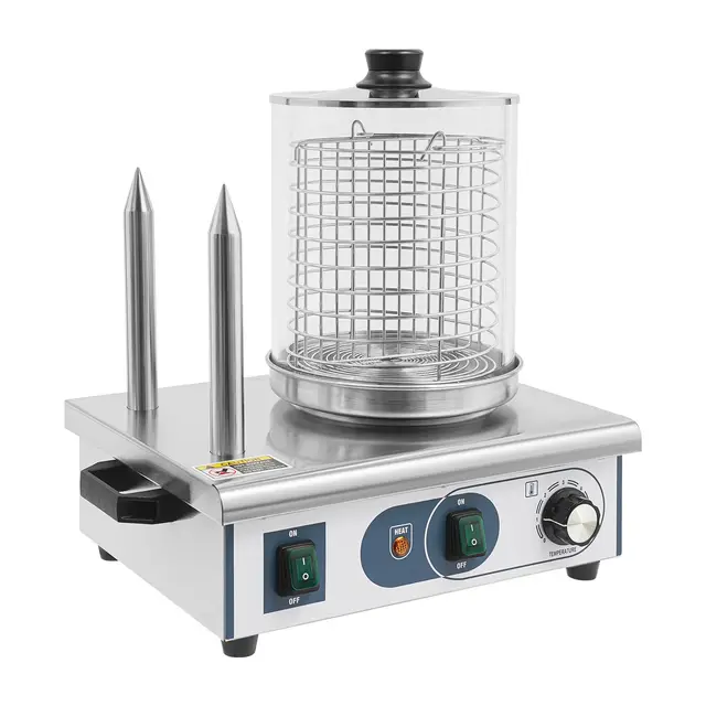Calentador de salchichas, 550 W, 50 – 300 ℃, máquina compacta para aperitivos y gastronomía, 18,9 x 24 cm