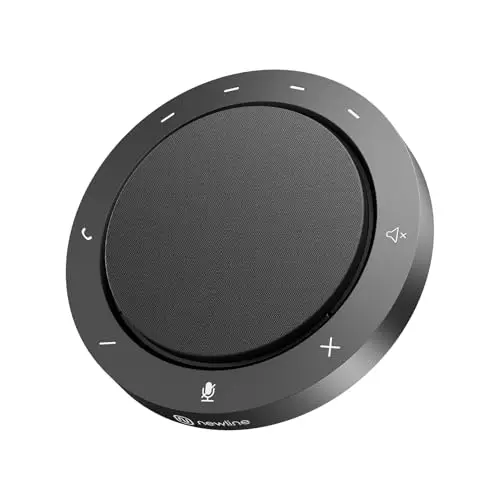 Altavoz de Conferencia con 2 micrófonos con cancelación de Ruido, captación 360°, Sonido Claro, 10–14 h de conversación, Bluetooth y USB-C/A, micrófono PC Compatible con Zoom, Teams, Skype