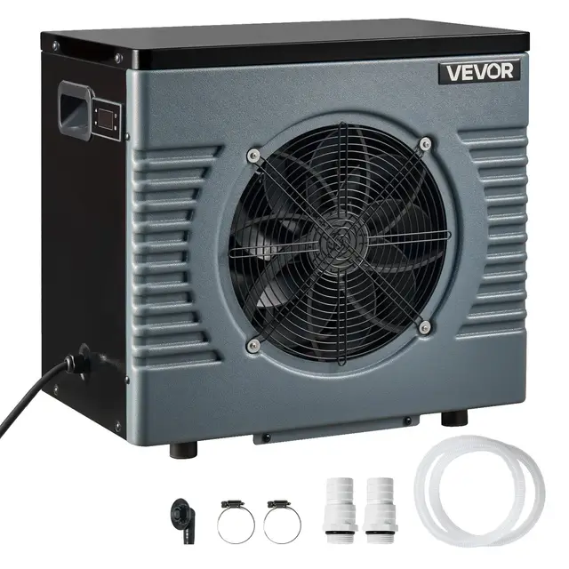 VEVOR Bomba de Calor para Piscina Elevada 4,16 kW 1 GPM 0,3-0,5 MPa, Calentador Eléctrico de Piscina de 8 a 15 m³, Bajo Nivel de Ruido, Temperatura de Calentamiento de 15 a 40 °C, para Natación