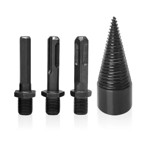 Juego de Brocas para Dividir Leña - Herramientas y Accesorios para Madera - Partidor Cónico Extraíble en Espiral