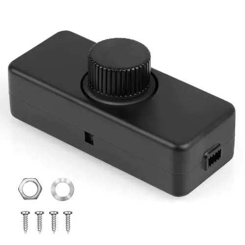 AXFEE Interruptor Regulador de Luz, Dimmer Led 220V, 220V-240V AC/50hz Regulador Intensidad Led, Potenciómetro Regulador de Luz con Interruptor, para 3-100W Lampara LED y Bombillas Regulables, Negro