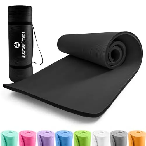 #DoYourFitness® Esterilla de fitness y yoga antideslizante | Para principiantes y avanzados | Grosor de 0,8cm a 2cm | Esterilla de gimnasia que no daña las articulaciones 183cm x 61cm o XXL 190cm x 100cm