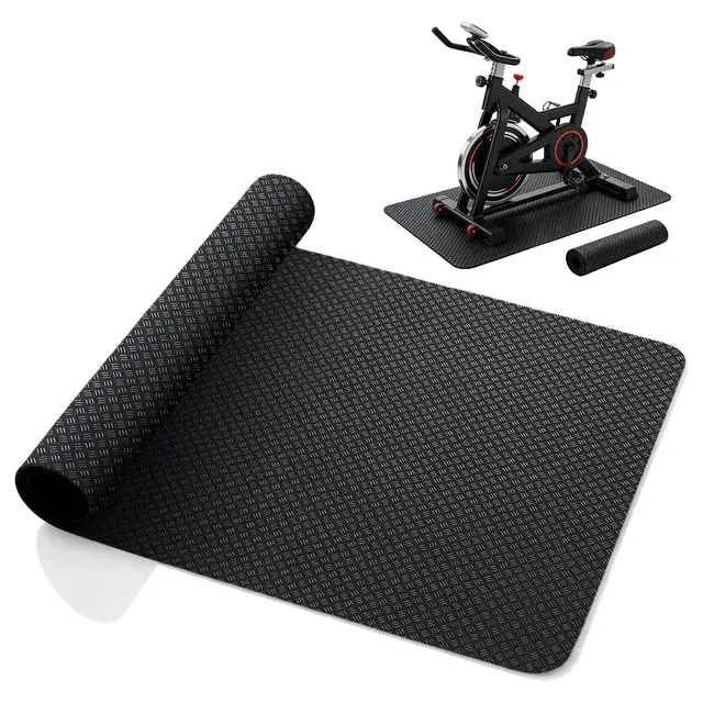 Esterilla protectora para el suelo, dispositivo de fitness, 60 x 43 cm, esterilla de entrenamiento para elíptica, 5 mm para aparatos de fitness, alfombrilla de suelo debajo de la cinta de correr