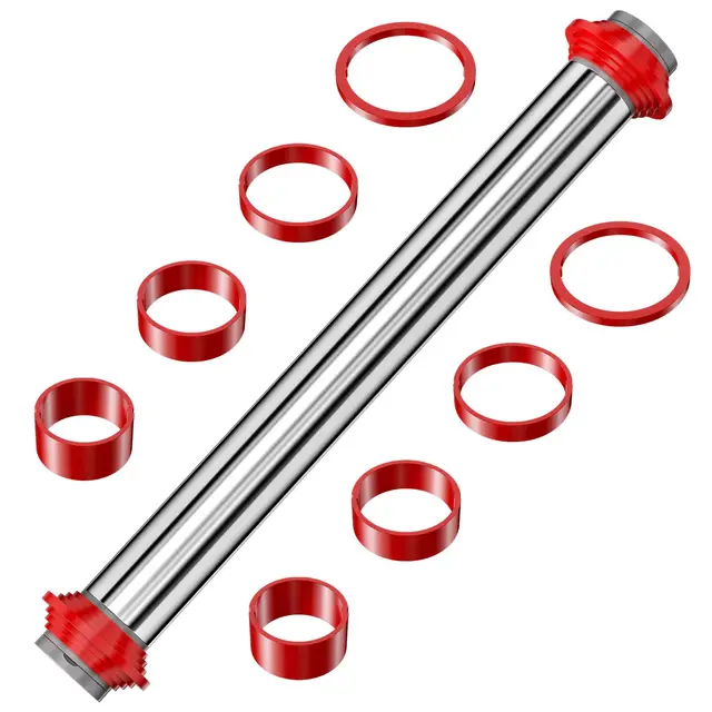 WinGluge 35cm Rodillo Cocina, Rodillos de Amasar Antiadherente, Acero Inoxidable Rodillo, Rolling Pins con Anillos de Grosor Ajustable para Fondant, Pastelería, Pizza, Galletas y Masa