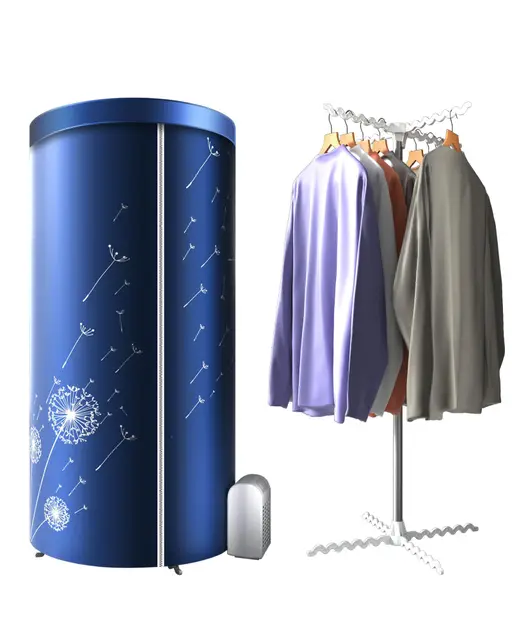 Secador de ropa eléctrica, 1000 vatios y 120 cm, tendedero eléctrico con calefacción, temporizador automático plegable, secador, para apartamento o hogar